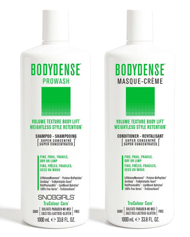 BODYDENSE Shampoo Conditioner duo liters for fine, fragile, dry hair with volume, texture, and weightless style retention
