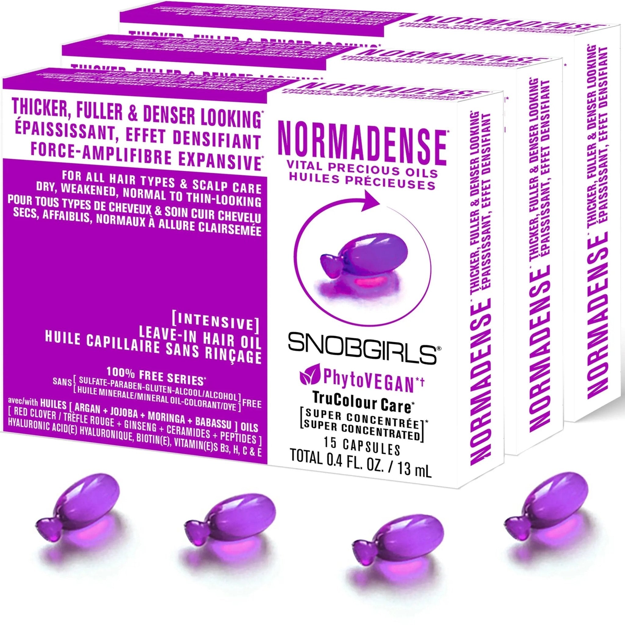 NORMADENSE Vegan Hair Oil for Normal to Thin - Looking Hair - 45 Capsules - SNOBGIRLS.com