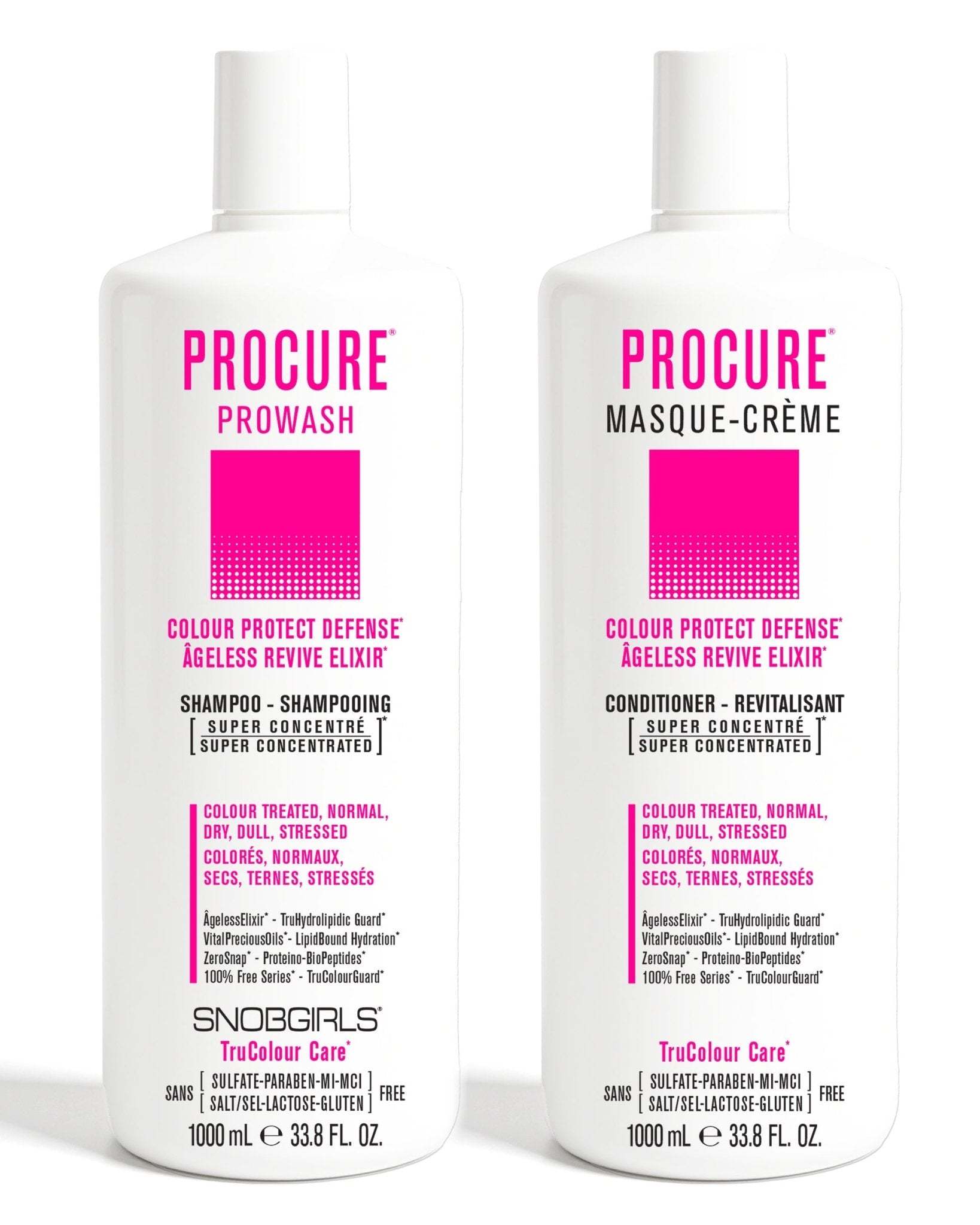 PROCURE Shampoo Conditioner Duo for colour-treated hair with vegan formula and ageless revive elixir