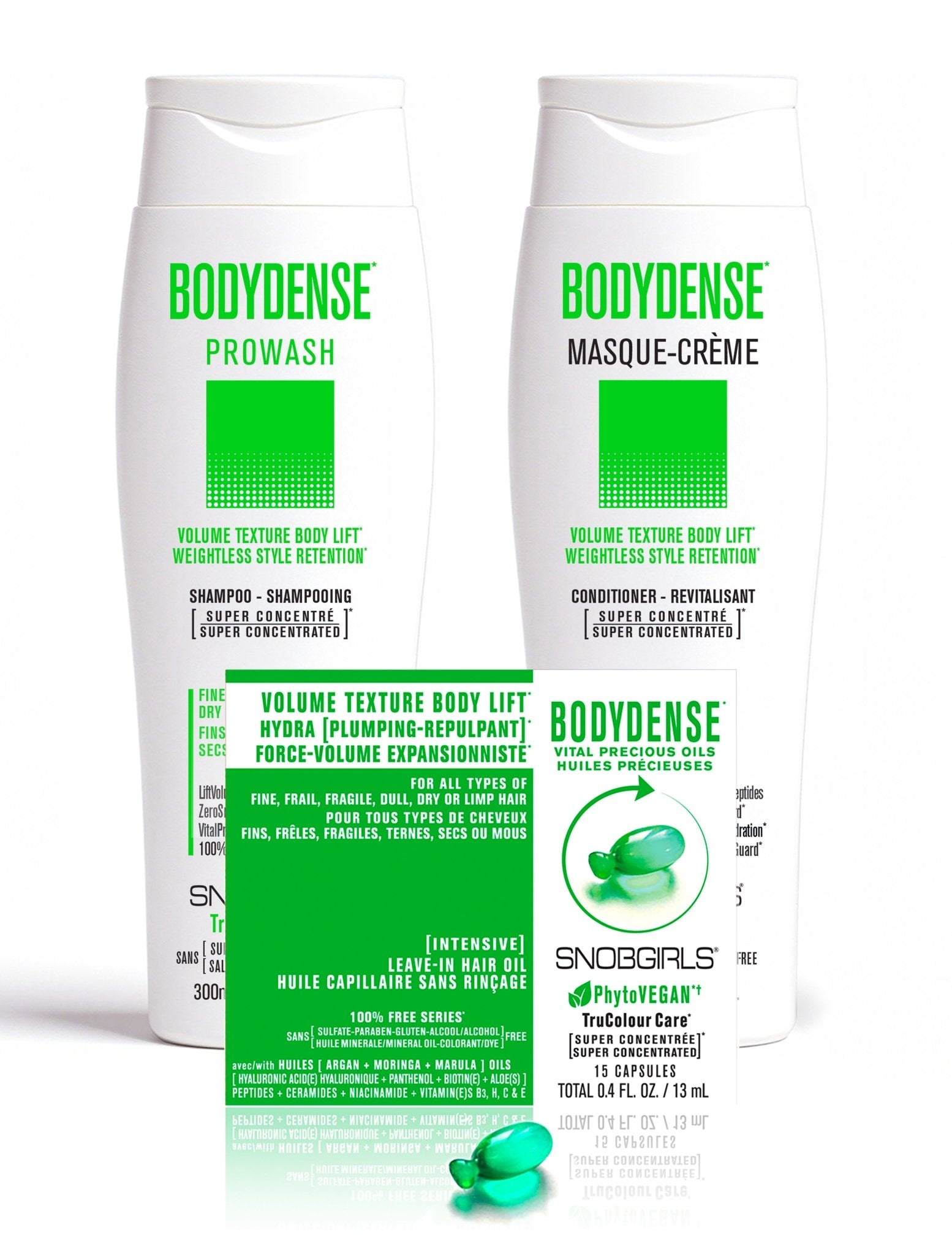 Trio BODYDENSE Vegan Shampoo, Conditioner, Hair Oil - SNOBGIRLS.com