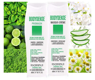 BODYDENSE Shampoo Conditioner DUOVOLUME TEXTURE BODY LIFTWEIGHTLESS STYLE RETENTION
For Fine, Frail, Fragile, Dry or Limp HairLACTOSE and GLUTEN FREE1 x BODYDENSE PROWASH Vegan Shampoo 300 mL1 x BODSNOBGIRLS.com