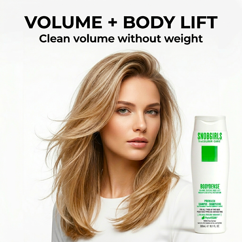 BODYDENSE Vegan Hair Shampoo bottle with volume and body lift benefits for fine, fragile hair