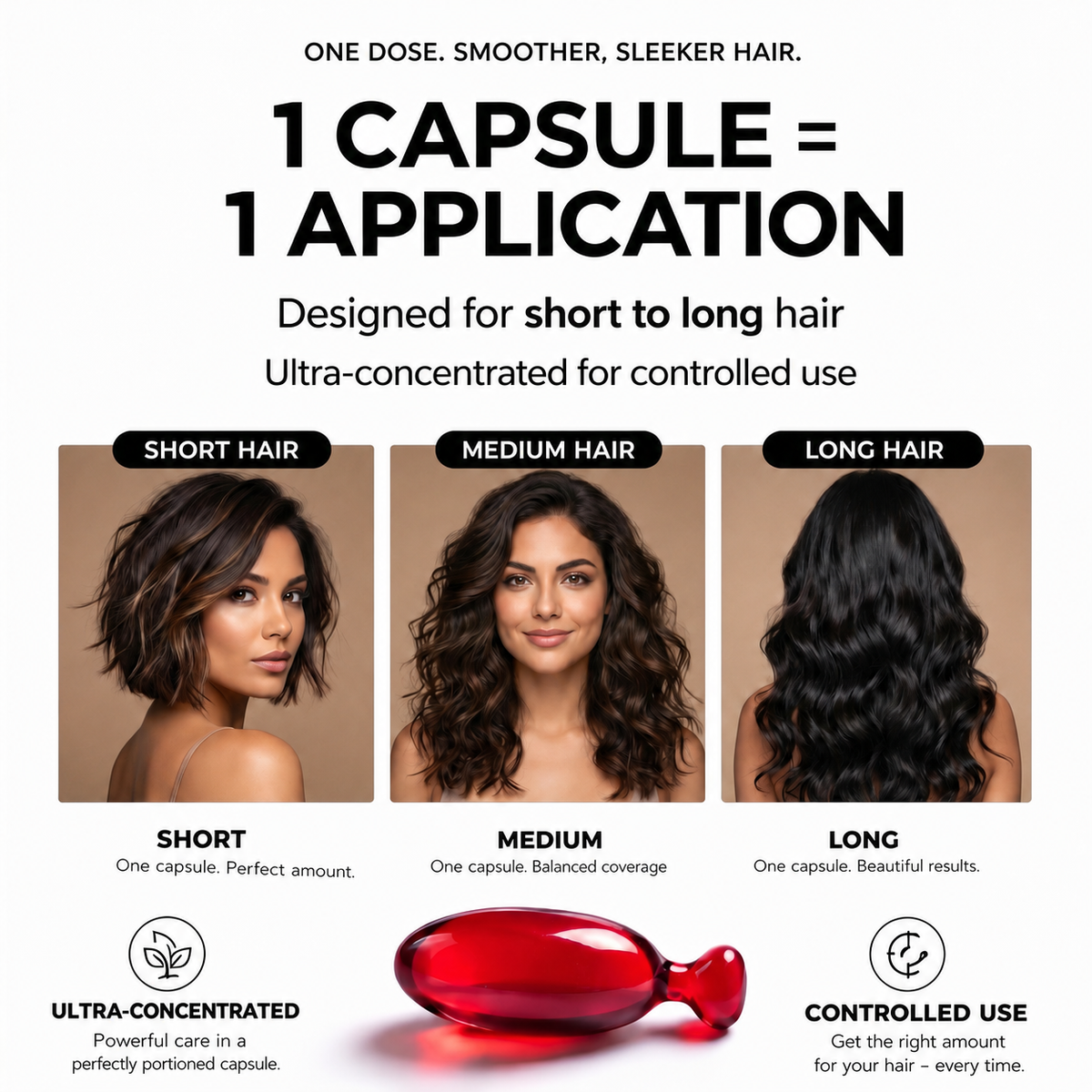 CURALIGN Hair Serum - Ultra-Smoothing + Frizz Control - 45 Capsules