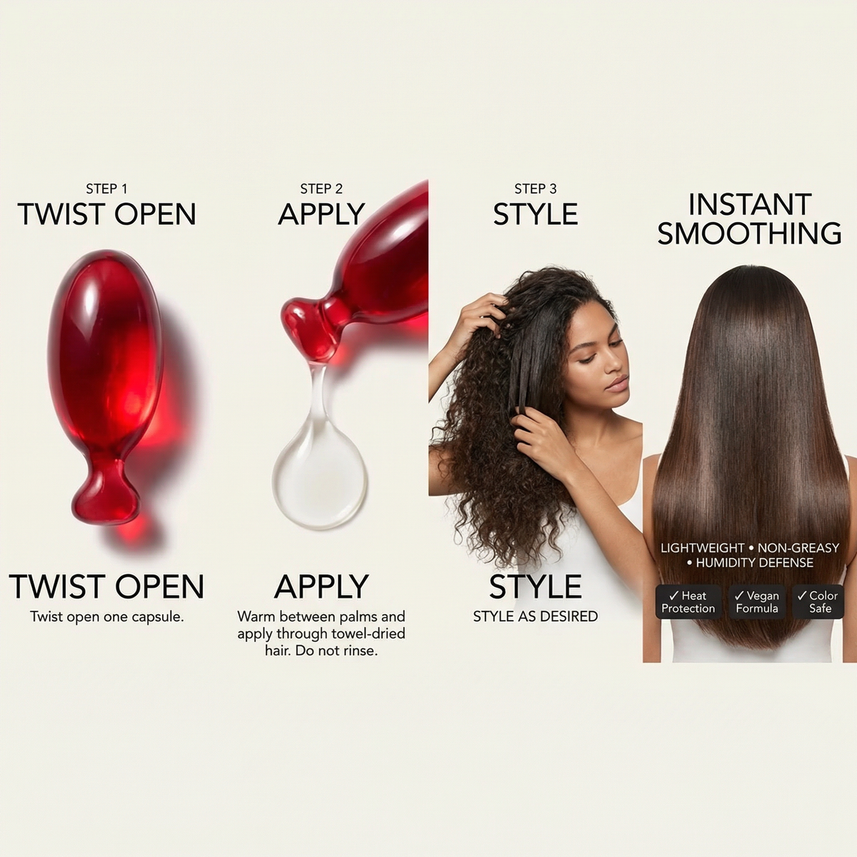 CURALIGN Vegan Shampoo Conditioner Hair Oil Trio for frizzy curly hair care