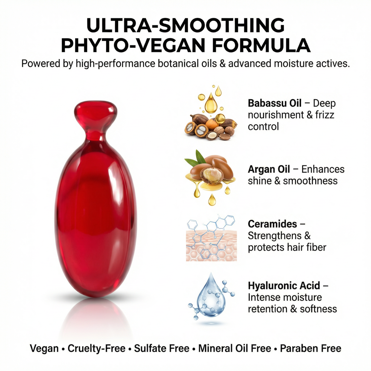 CURALIGN Hair Serum - Ultra-Smoothing + Frizz Control - 45 Capsules