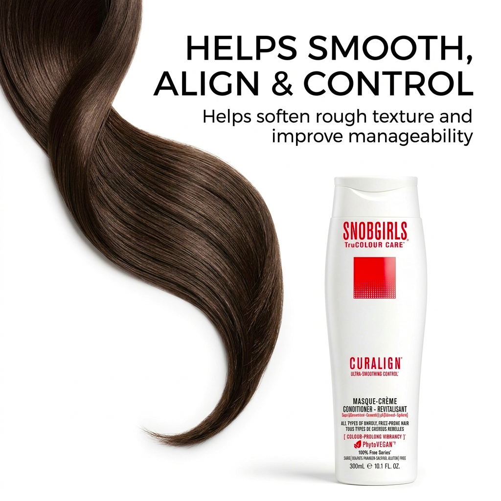 CURALIGN Masque-Creme vegan conditioner bottle for frizz control on curly, coarse hair