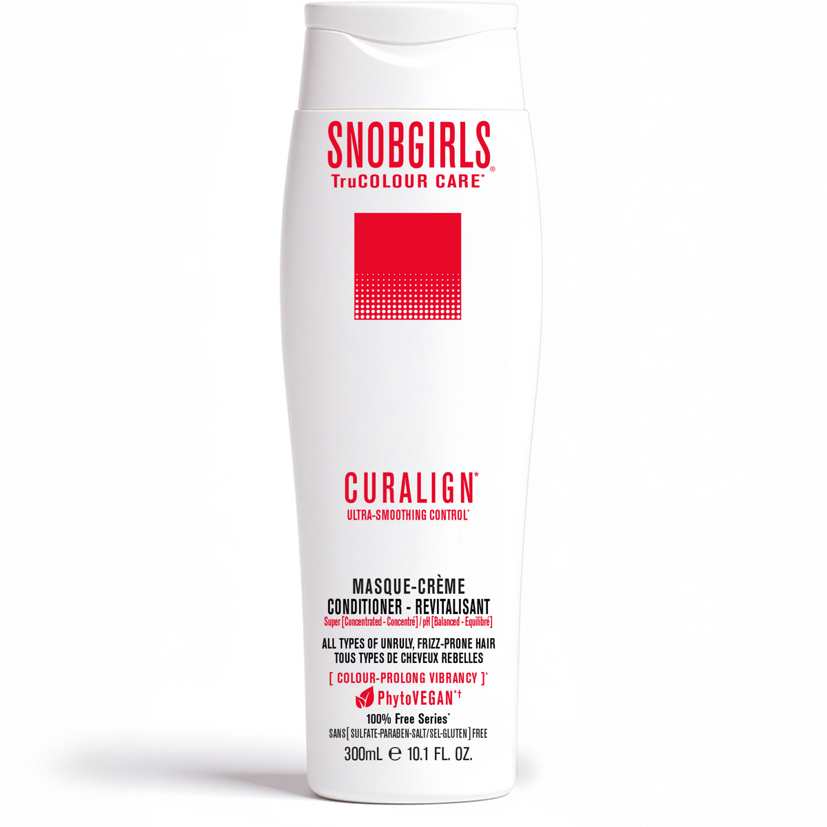 CURALIGN Shampoo Conditioner Duo for frizzy, curly, dry hair, vegan, color-safe smoothing care.