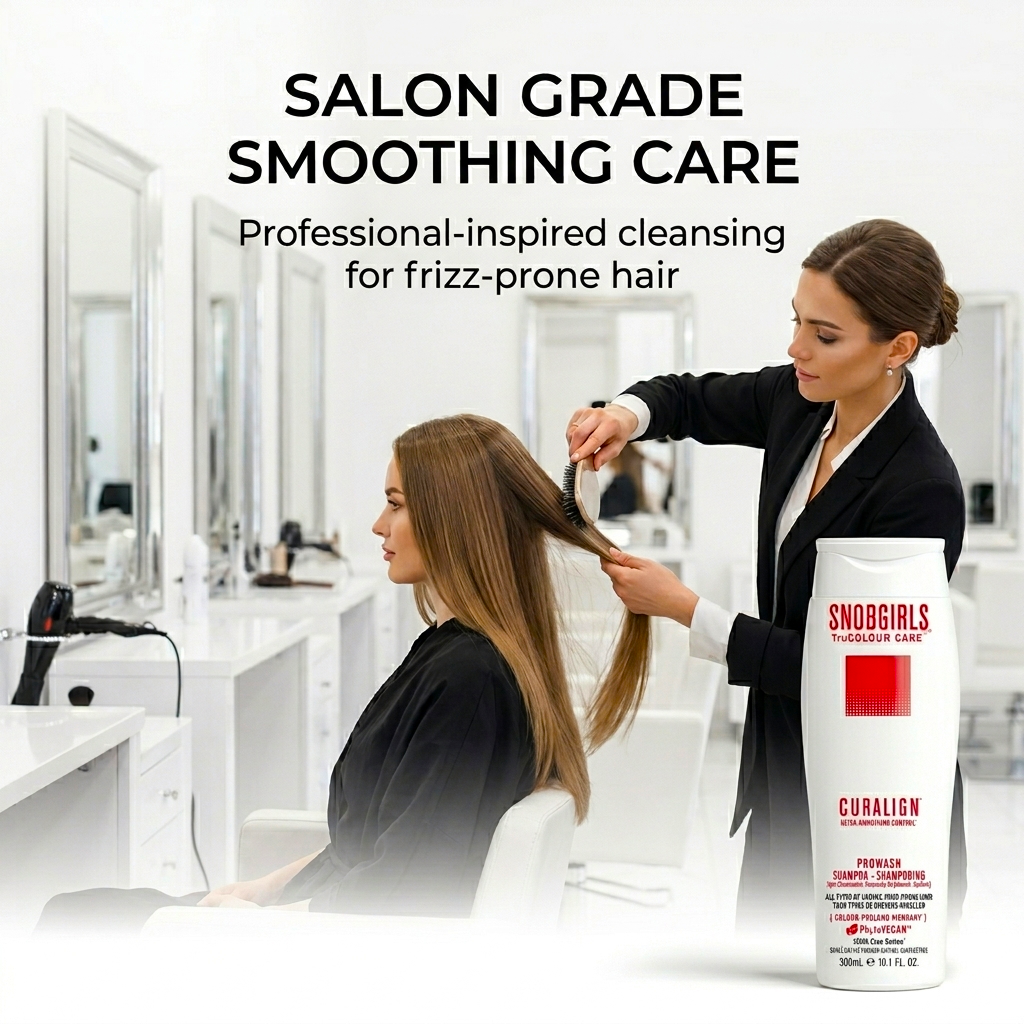 CURALIGN Prowash Vegan Hair Shampoo bottle with pump for smooth, frizz-control hair care