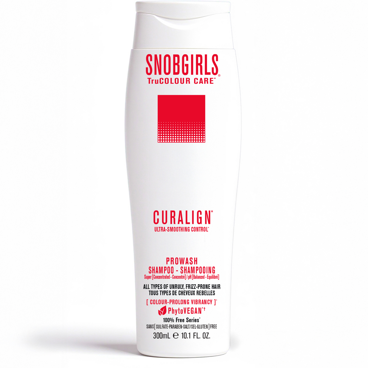CURALIGN Shampoo Conditioner Duo for frizzy, curly, dry hair with smoothing, frizz control, and color protection.