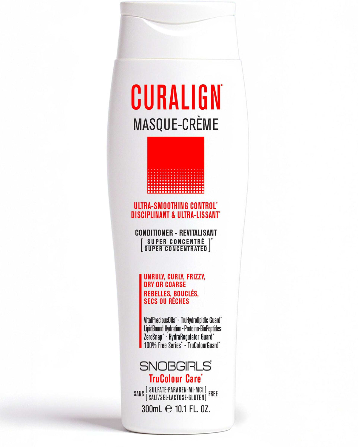 CURALIGN Shampoo Conditioner Duo ultra-smoothing control for unruly, curly, frizzy hair 300ml bottle