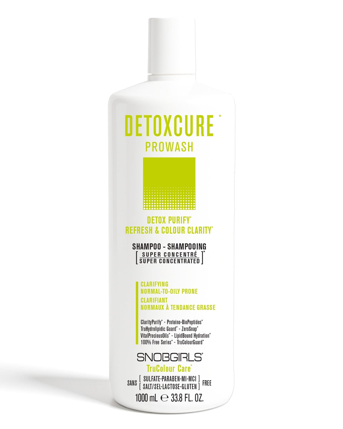 DETOXCURE Prowash Vegan Hair Shampoo for detoxifying and clarifying normal-to-oily hair with color protection