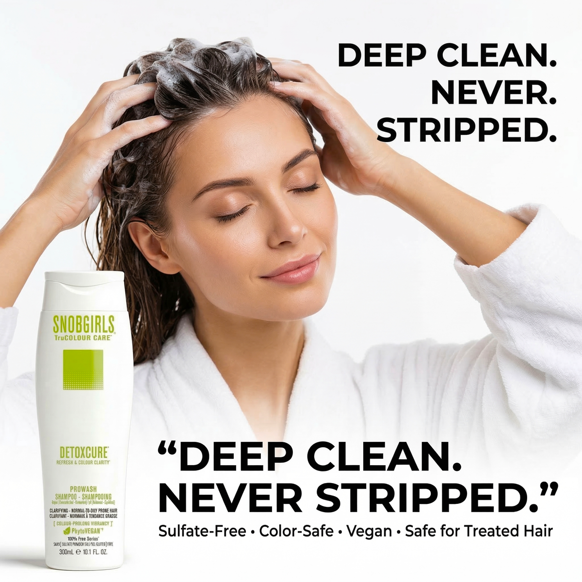 DETOXCURE Super Concentrated PROWASH Vegan Shampoo for oily, product-heavy hair detox and color-safe cleansing