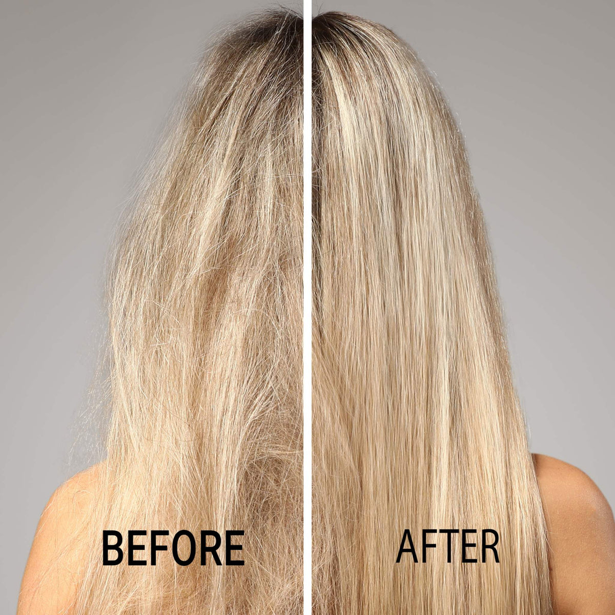 DUO STRONGFORCE shampoo and conditioner before and after results for strengthening and smoothing damaged hair