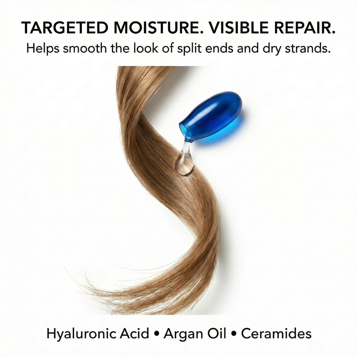 HYDRAMEND vegan hair oil capsules for intense hydration and repair of dry, color-treated hair