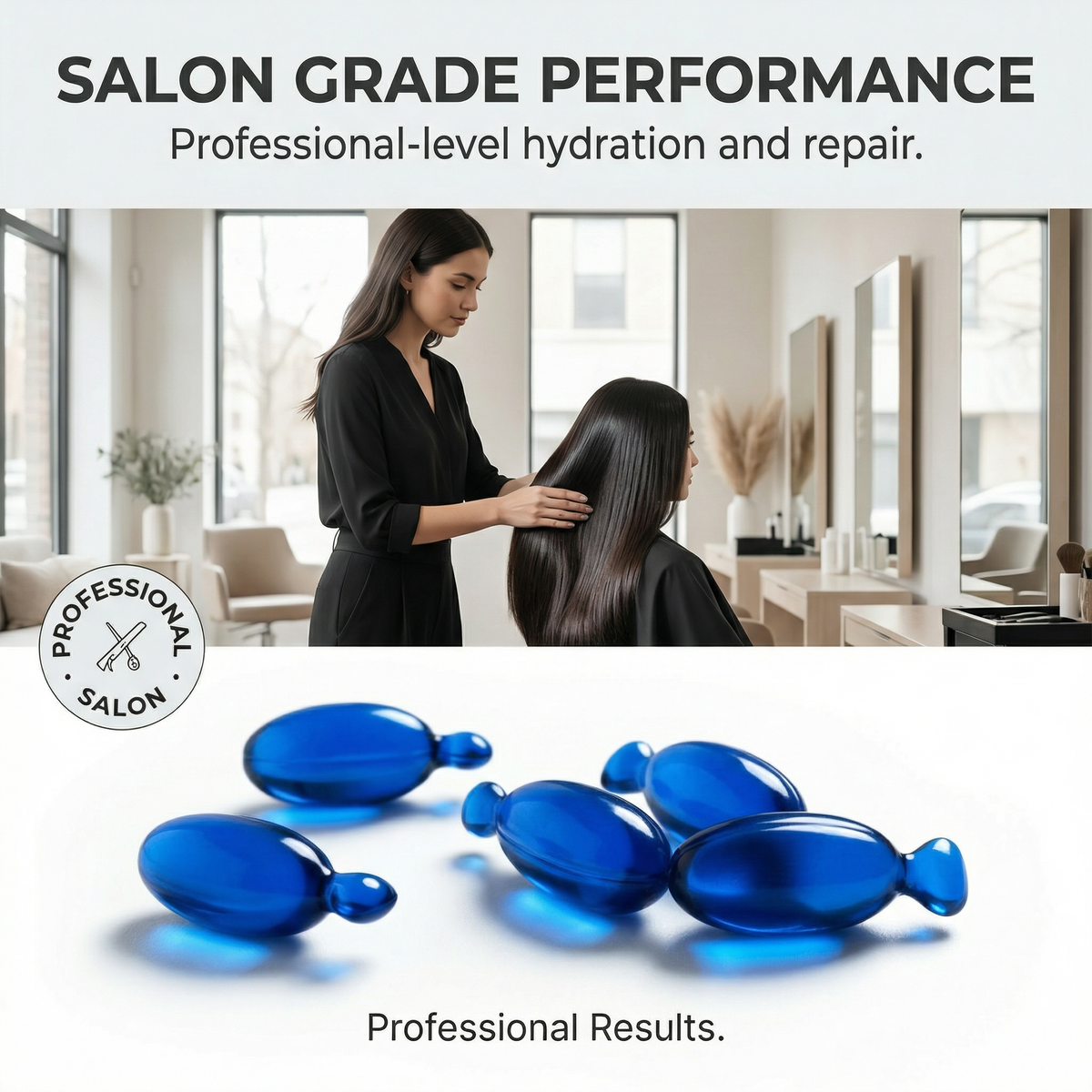 HYDRAMEND Vegan Hair Oil Capsules for intense hydration and repair of dry, heat-styled, and color-treated hair