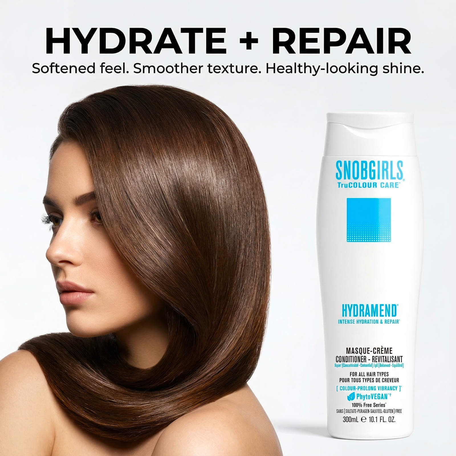 HYDRAMEND Vegan Hydrating Conditioner bottle for intense hydration and repair of damaged, dry, brittle, or porous hair