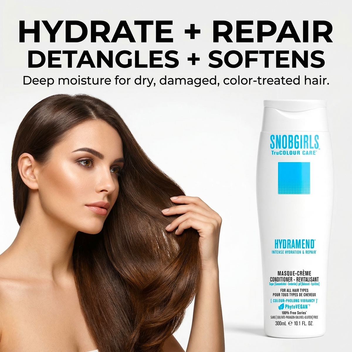 HYDRAMEND Masque-Creme vegan hydrating conditioner with pump for intense hydration and hair repair