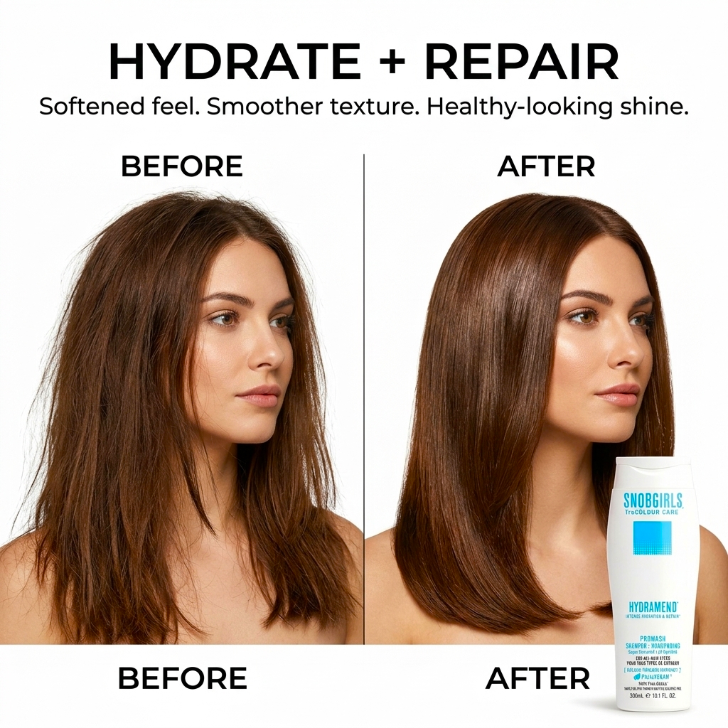 HYDRAMEND Vegan DUO 1000mL shampoo and conditioner for intense hydration and repair