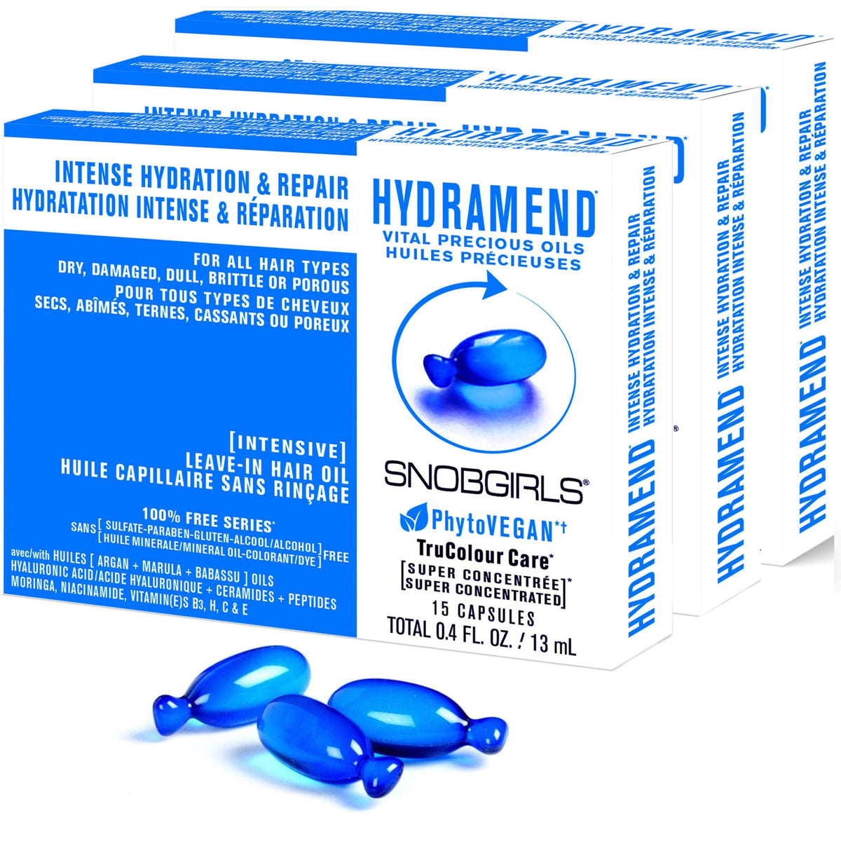 HYDRAMEND Salon Vegan Hair Oil Intense Hydration &amp; Repair - 45 Capsules