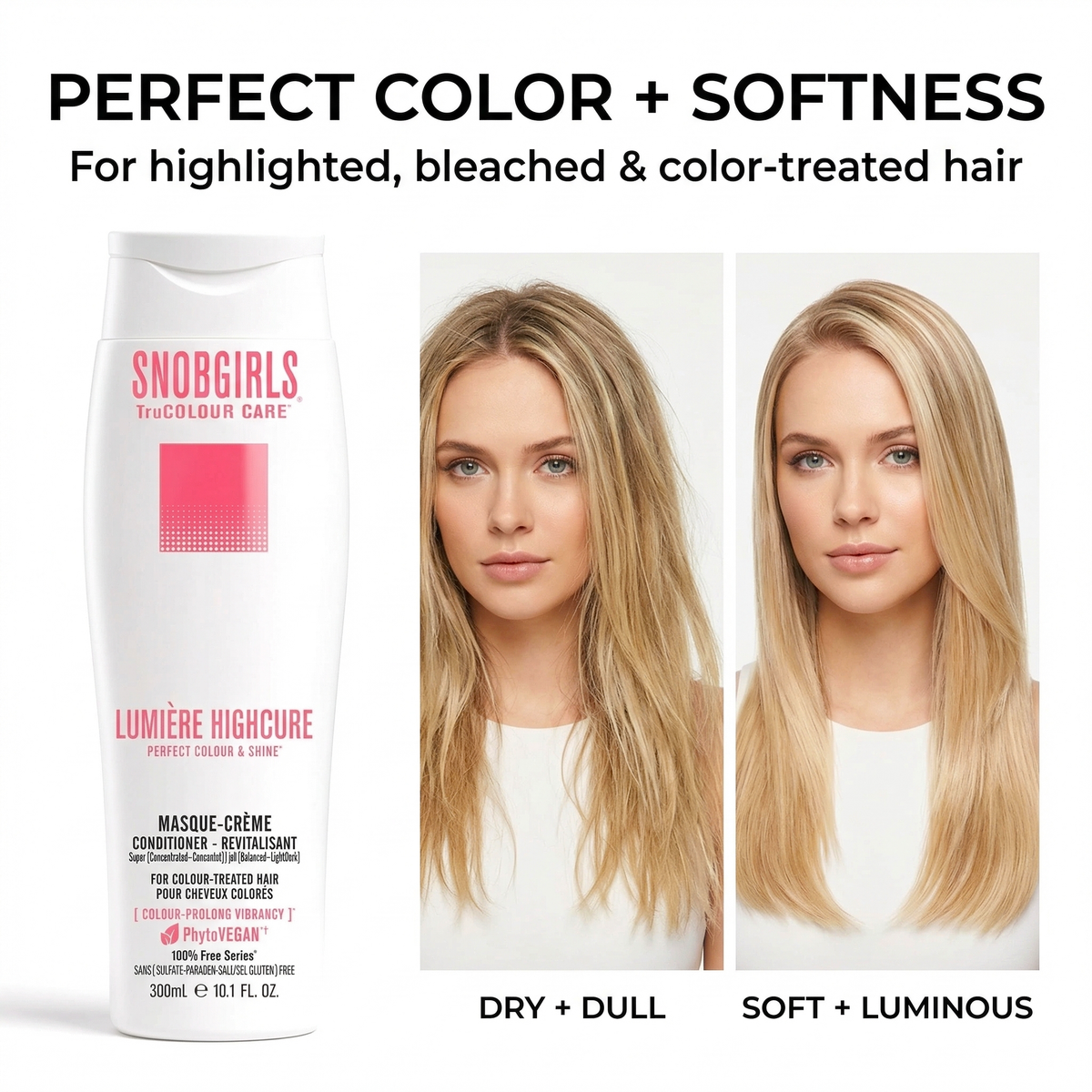 LUMIERE HIGHCURE Vegan Hair Conditioner for bright, soft, and shiny blonde hair