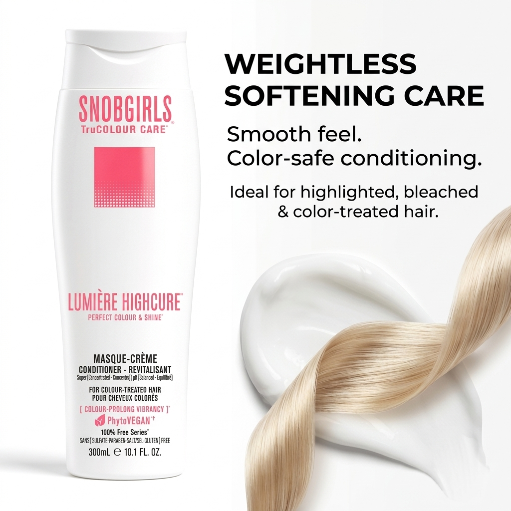 LUMIÈRE HIGH-CURE vegan shampoo and conditioner duo for bright blonde and platinum hair care