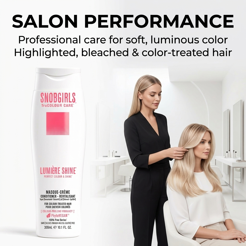 LUMIÈRE HIGH-CURE vegan shampoo and conditioner duo for bright blonde and platinum hair care