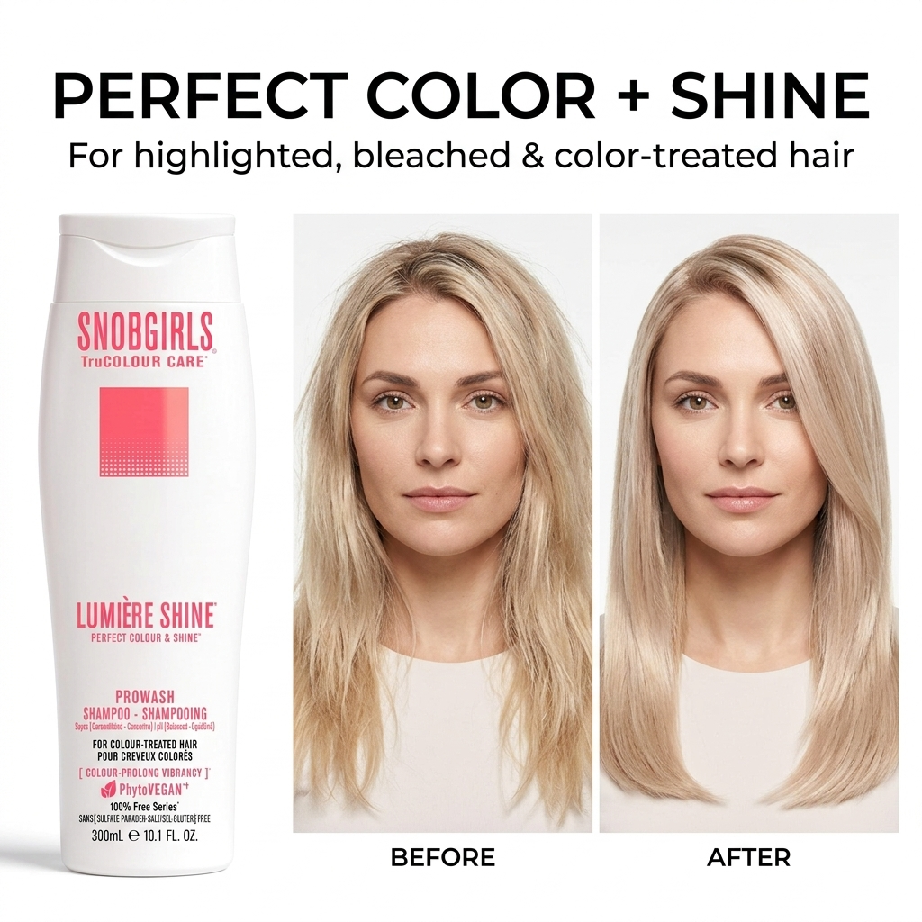 LUMIÈRE HIGH-CURE vegan shampoo and conditioner duo for bright blonde and platinum hair care