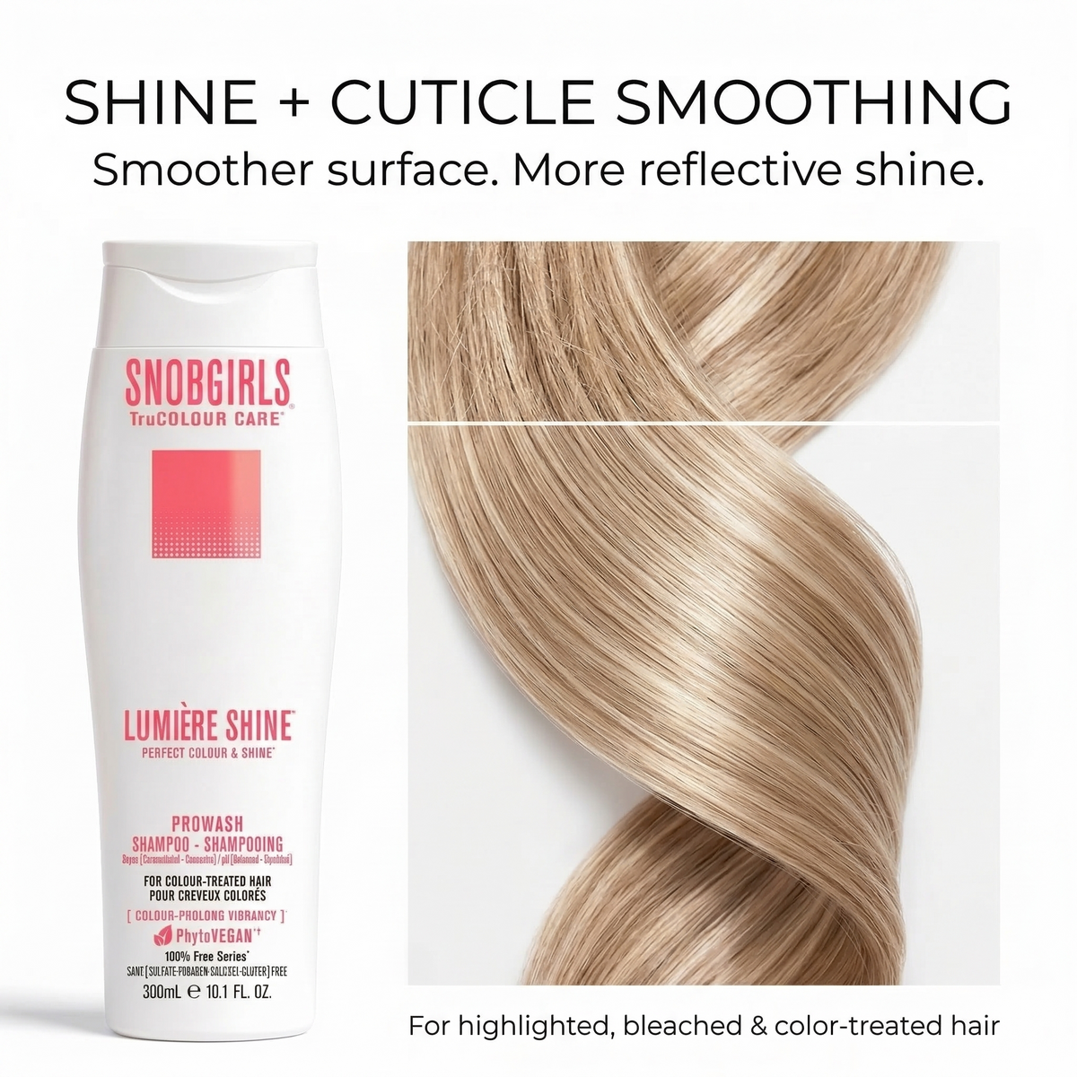 LUMIERE HIGHCURE vegan shampoo bottle for blonde and platinum hair color care