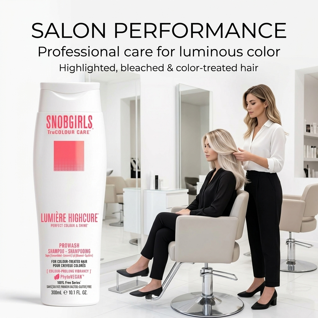 LUMIERE HIGHCURE Vegan Shampoo bottle for blonde and platinum hair with brightening and shine benefits