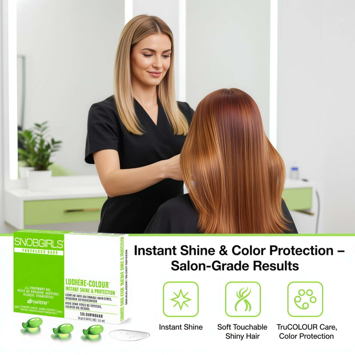 Trio LUMIERE HIGHCURE vegan shampoo, conditioner, and hair oil for blonde and platinum hair color protection and shine