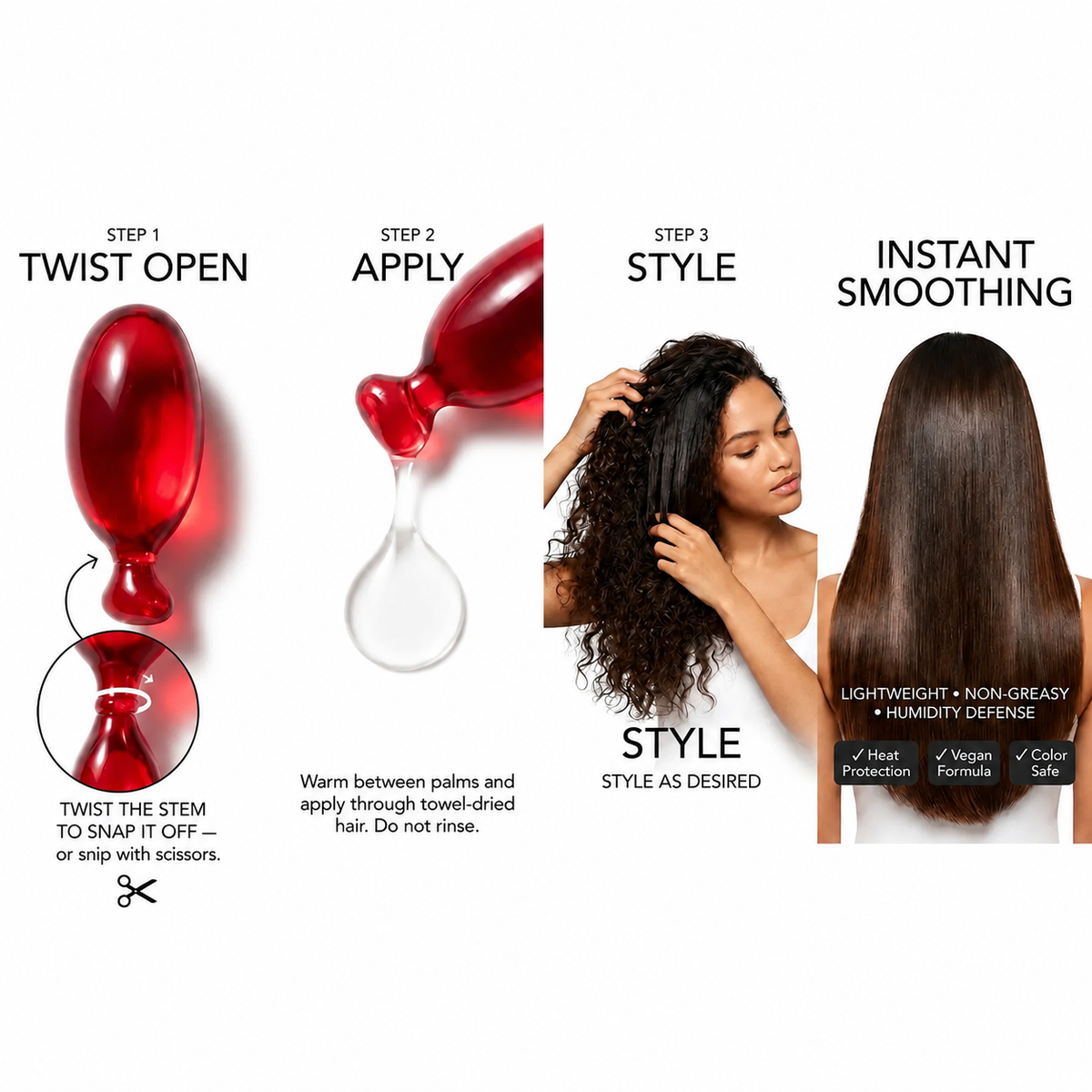 CURALIGN Hair Serum - Ultra-Smoothing + Frizz Control - 45 Capsules