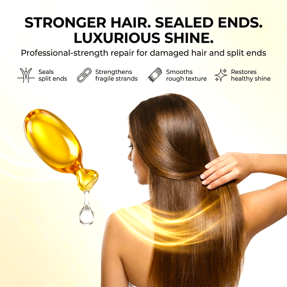 Trio STRONGFORCE Vegan Shampoo, Conditioner, and Hair Oil Capsules for strengthening and repairing damaged hair
