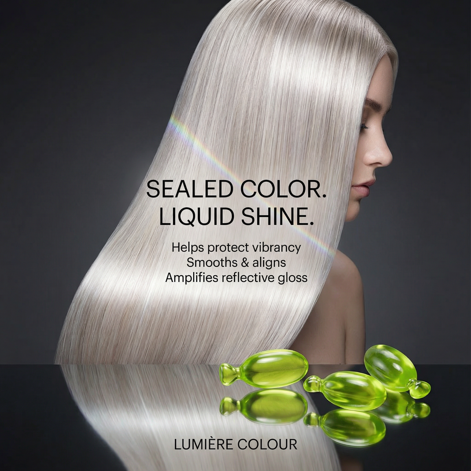 LUMIERE-COLOUR vegan hair oil capsules for color-treated hair shine and nourishment