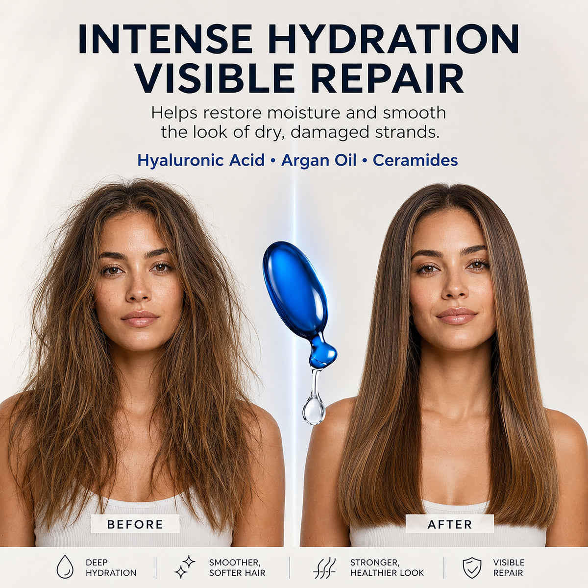 HYDRAMEND Vegan Hair Serum - Intense Hydration + Repair - 45 Capsules