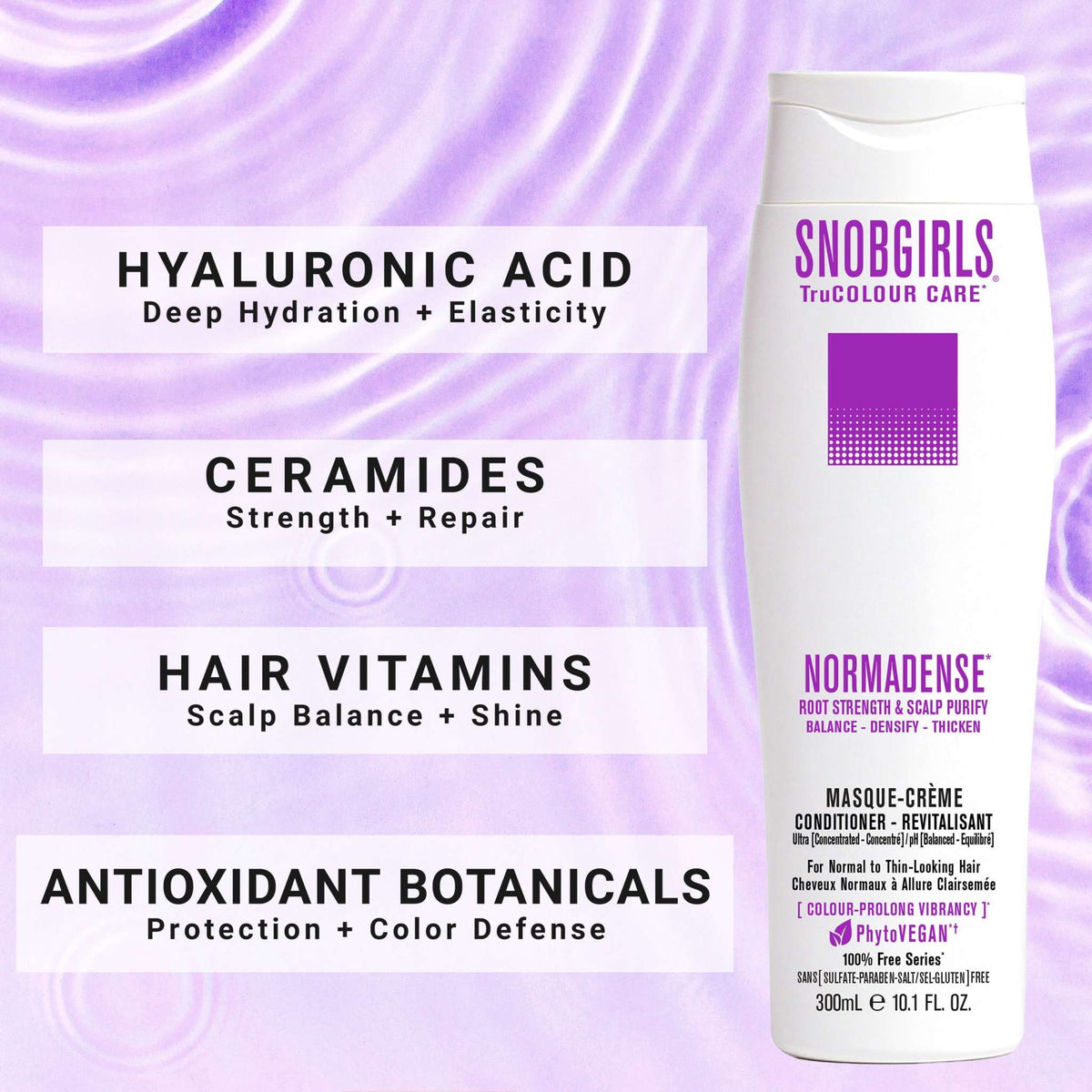 NORMADENSE 1 Masque-Creme vegan hair conditioner for thicker, fuller, and scalp-balanced hair with hyaluronic acid, ceramides, vitamins, and antioxidants