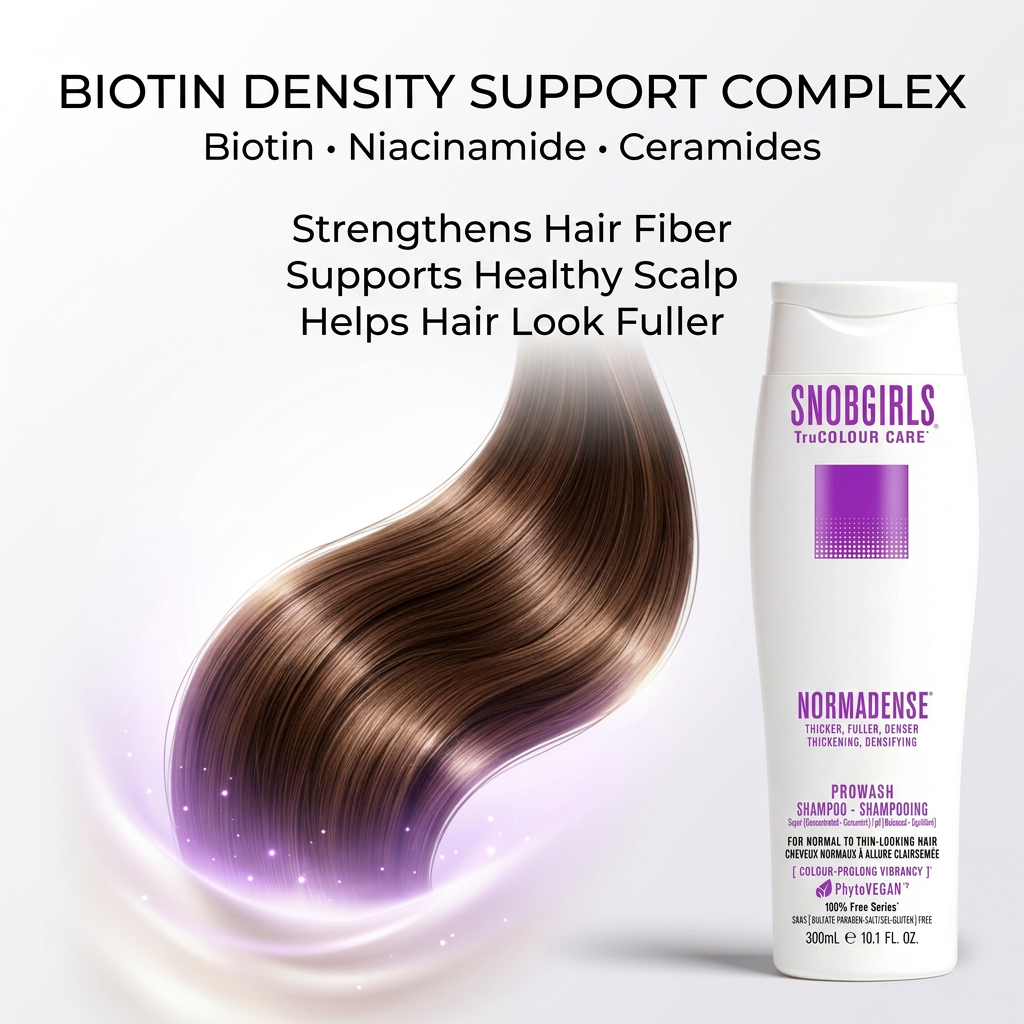 NORMADENSE 1 vegan shampoo for thicker, fuller dry to thin-looking hair with scalp nourishment and weightless cleansing