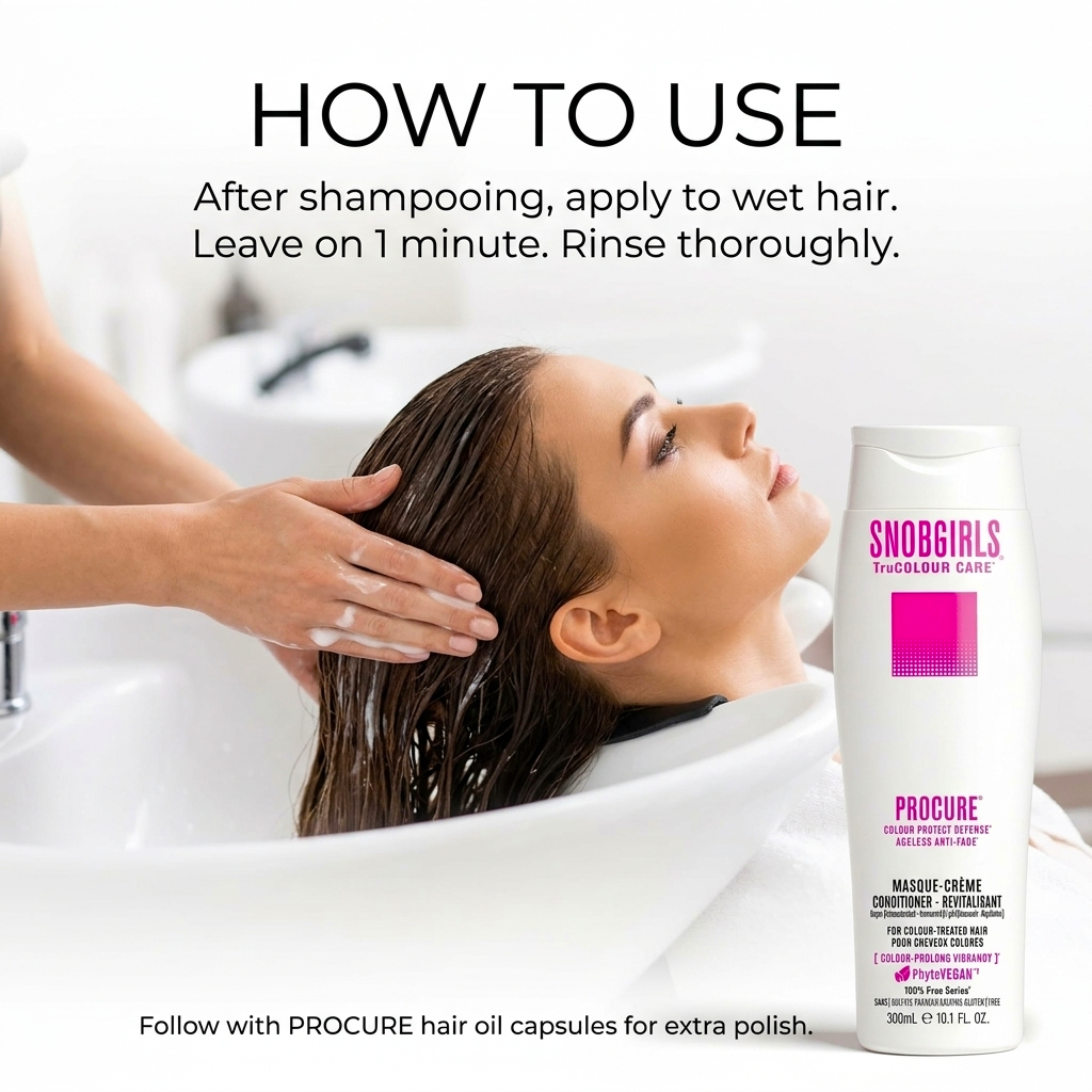 PROCURE Vegan Conditioner bottle for color-treated hair, nourishing and protecting with vegan ingredients