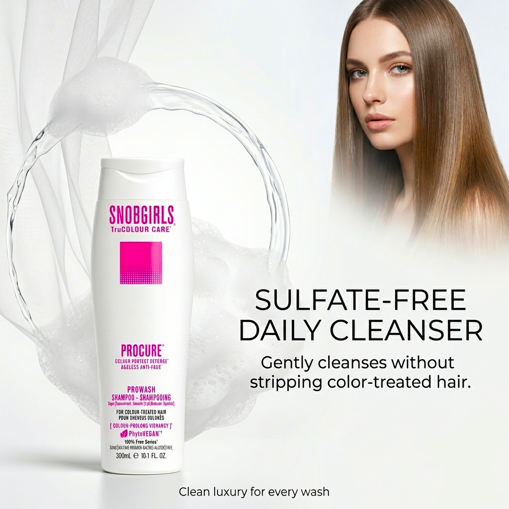 PROCURE vegan shampoo bottle with pump for color treated hair protection