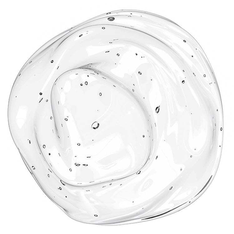 Clear gel texture of NORMADENSE 1 Prowash vegan shampoo for thicker, fuller hair care