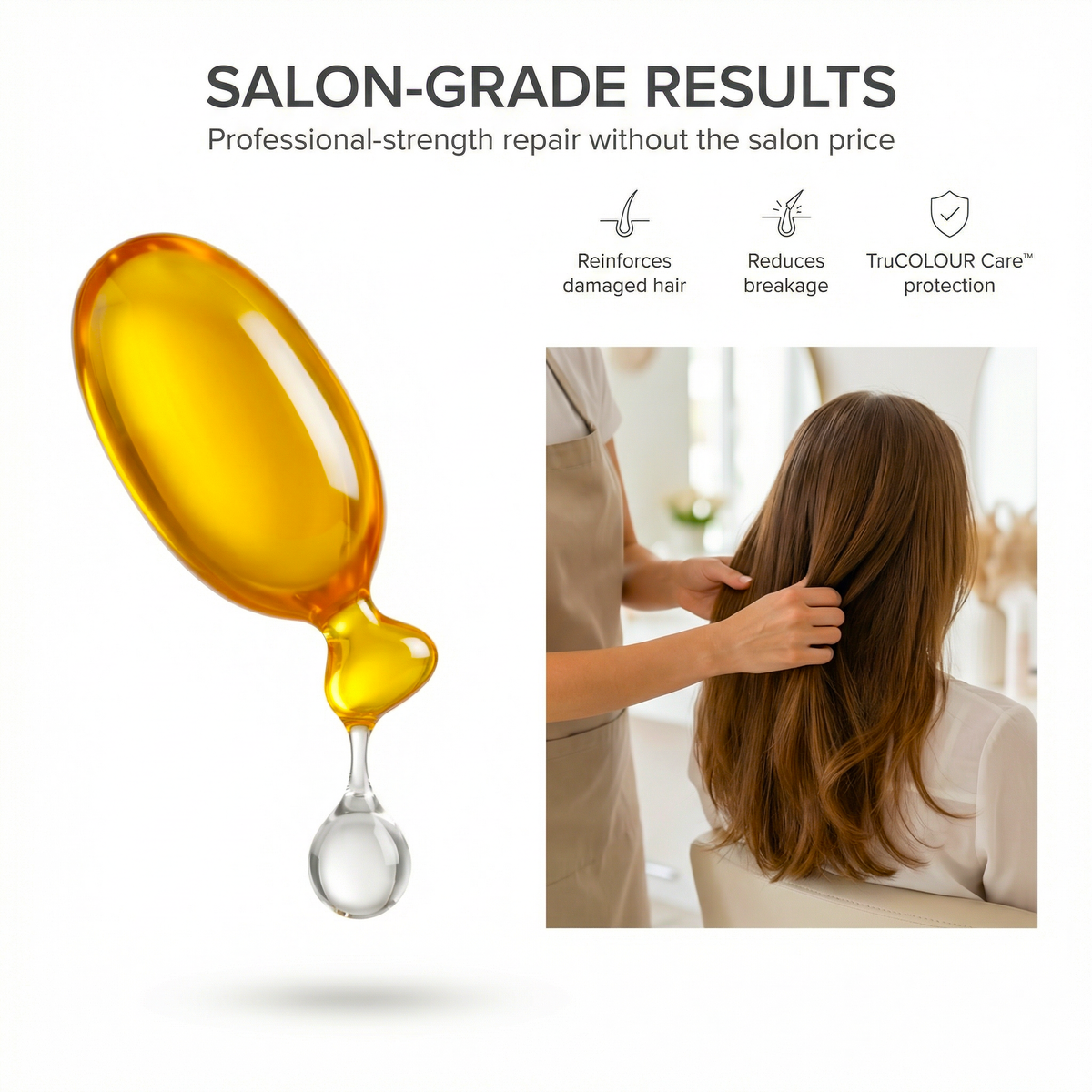 STRONGFORCE Vegan Hair Oil capsule for strengthening and repairing damaged hair