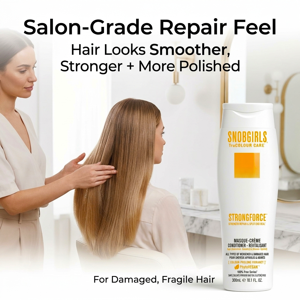 STRONGFORCE Masque-Creme Vegan Conditioner 1000mL for damaged, split-end-prone hair, strengthening and moisturizing treatment