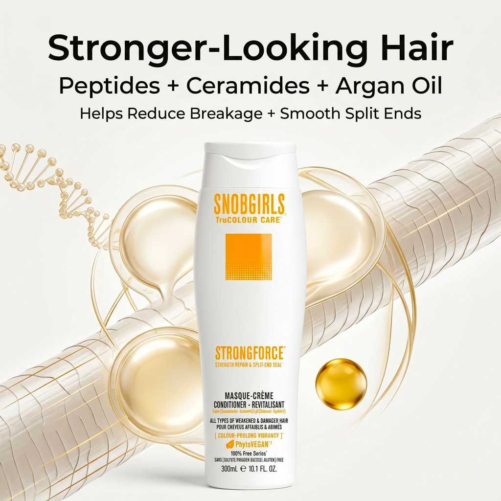 STRONGFORCE Masque-Creme Vegan Conditioner for damaged, color-treated hair with split-end repair and lightweight conditioning