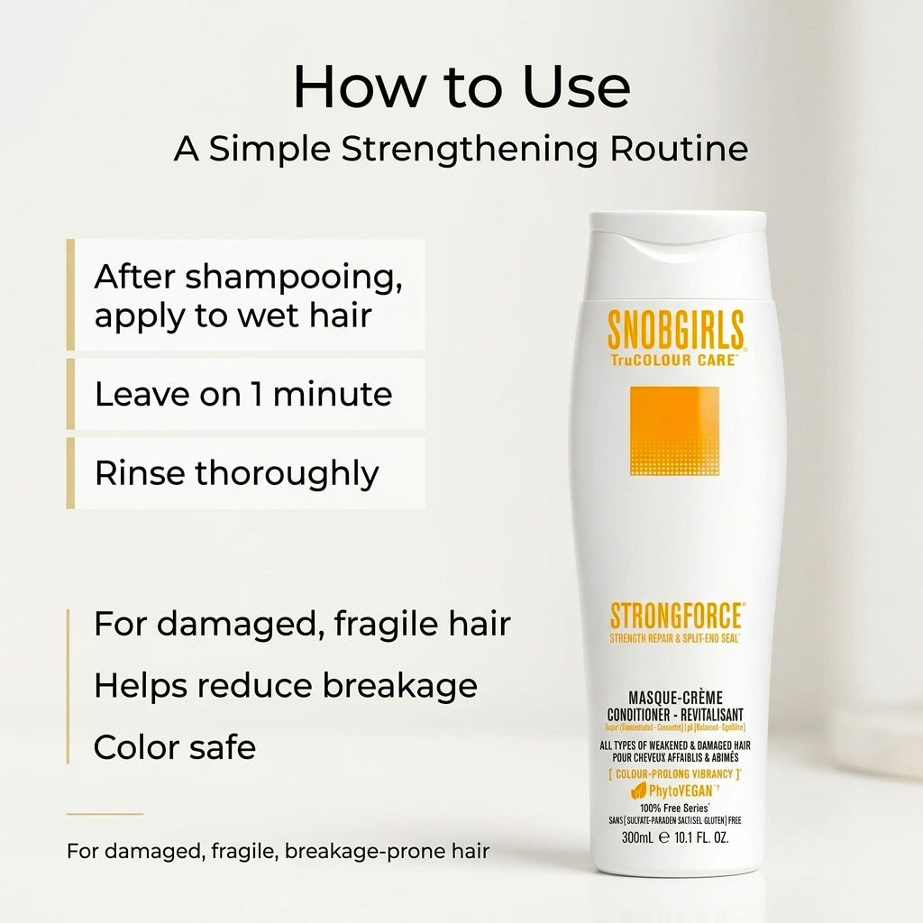 STRONGFORCE Masque-Creme Vegan Conditioner 1000mL for damaged, color-treated hair