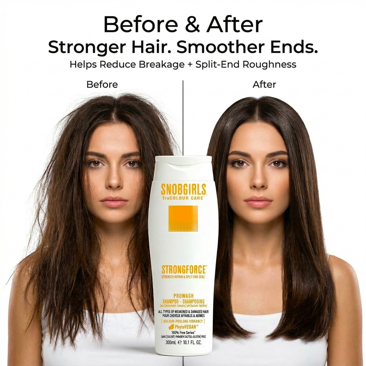 Trio STRONGFORCE Vegan Shampoo Conditioner Hair Oil for strengthening and repairing damaged hair