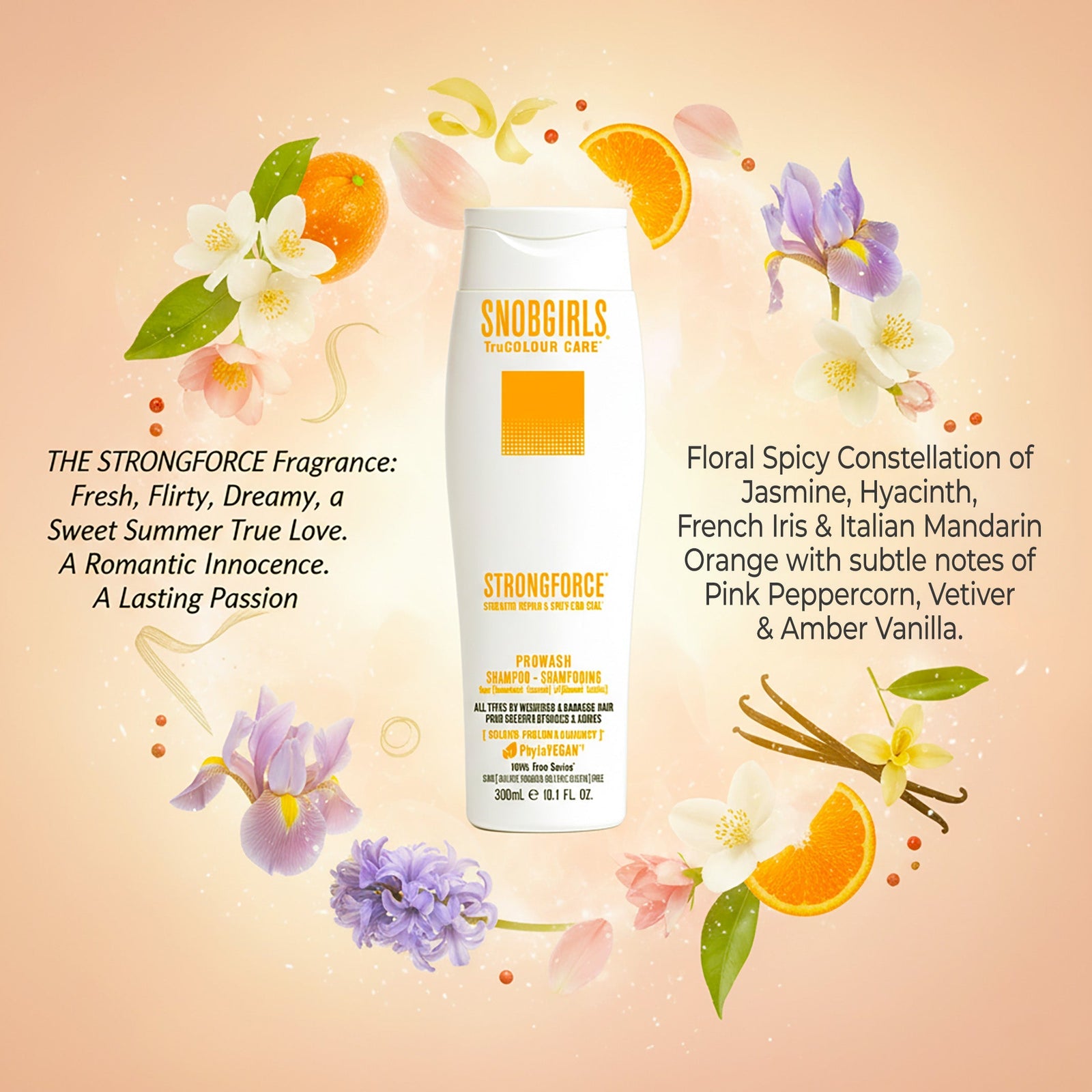 Trio STRONGFORCE Vegan Shampoo, Conditioner, and Hair Oil Capsules for strength repair and split-end sealing of overprocessed, dry, damaged hair