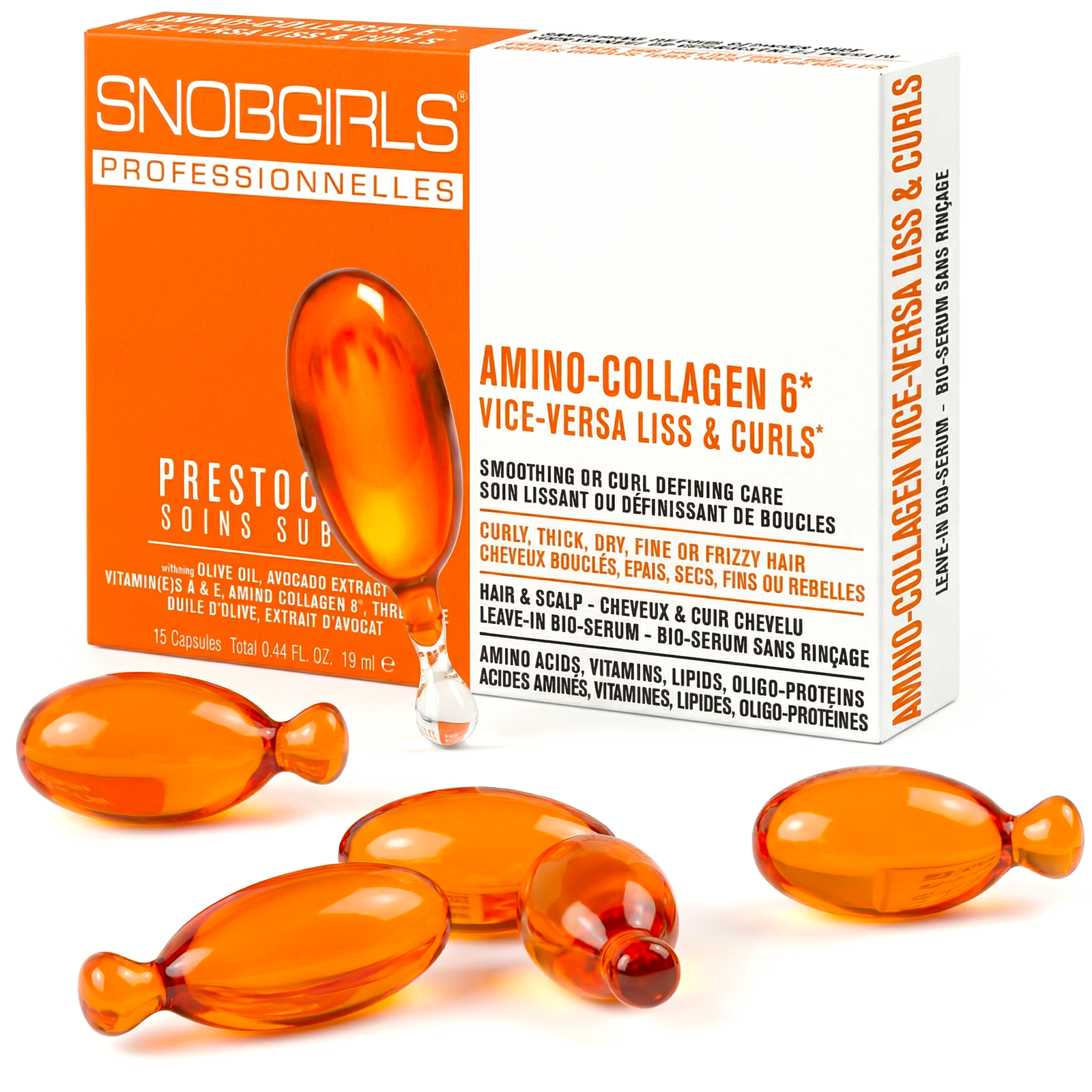 VICE-VERSA LISS & CURLS vegan hair oil for smooth, defined curls and frizz control in capsules