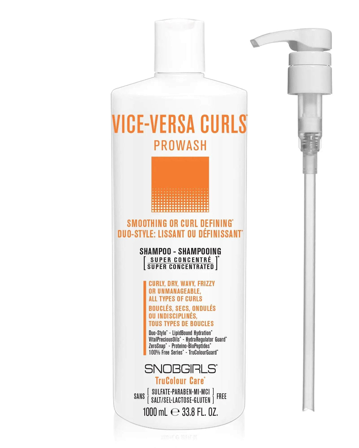 VICE-VERSA CURLS Prowash Vegan Hair Shampoo &amp; Pump SNOBGIRLS