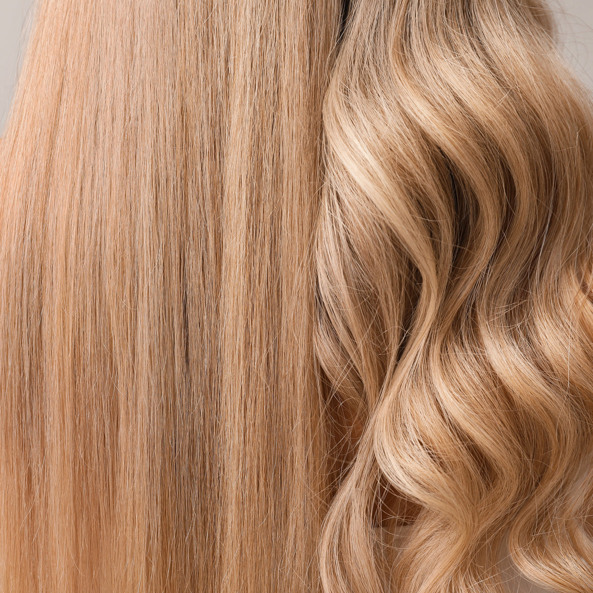 Comparison of smooth straight hair and defined curly hair after using vegan hair oil