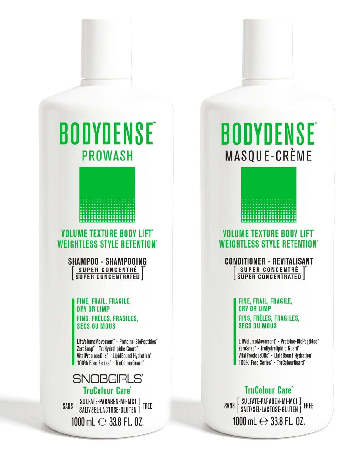 BODYDENSE Shampoo Conditioner duo for fine, fragile hair with volume, texture, and weightless style retention