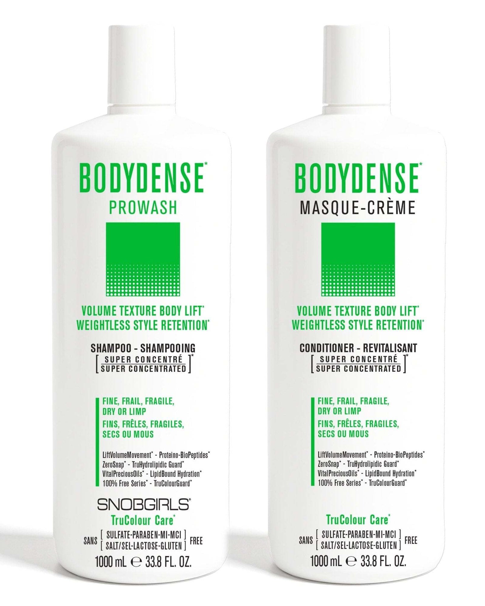 BODYDENSE Shampoo Conditioner duo for fine, fragile hair with volume, texture, and weightless style retention